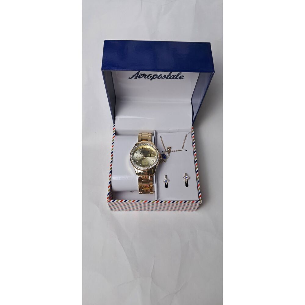 Aeropostale Quartz Analog Wristwatch Jewerly Accessory Set New w/Box Women's
